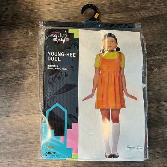 Netflix Squid Game Young-Hee Doll Deluxe Spirit Costume Mask Costplay Party S - Picture 5 of 10
